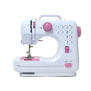 Mini Portable Household Sewing Machine Overlock Buttonhole Sew Through Thick Materials 12 Thread Overlock 505A