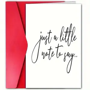 Just A Little Note To Say Pattern Card with Envelope, 1 Count Lettering Greeting Card, Greeting Card for Thank You, Love, Miss, Announcement, Custom Message Card