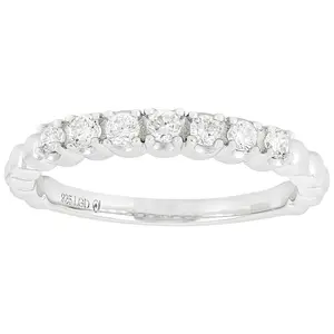 JTV White Lab-Grown Diamond G-H VS Rhodium Over Sterling Silver Ring 0.30ctw