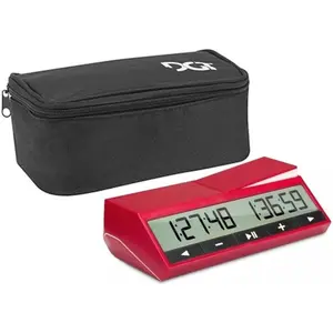 DGT 2500 Chess Clock Official FIDE Digital Timer with Extra-Large Display & Protective Storage Bag for Tournaments and Classical Games