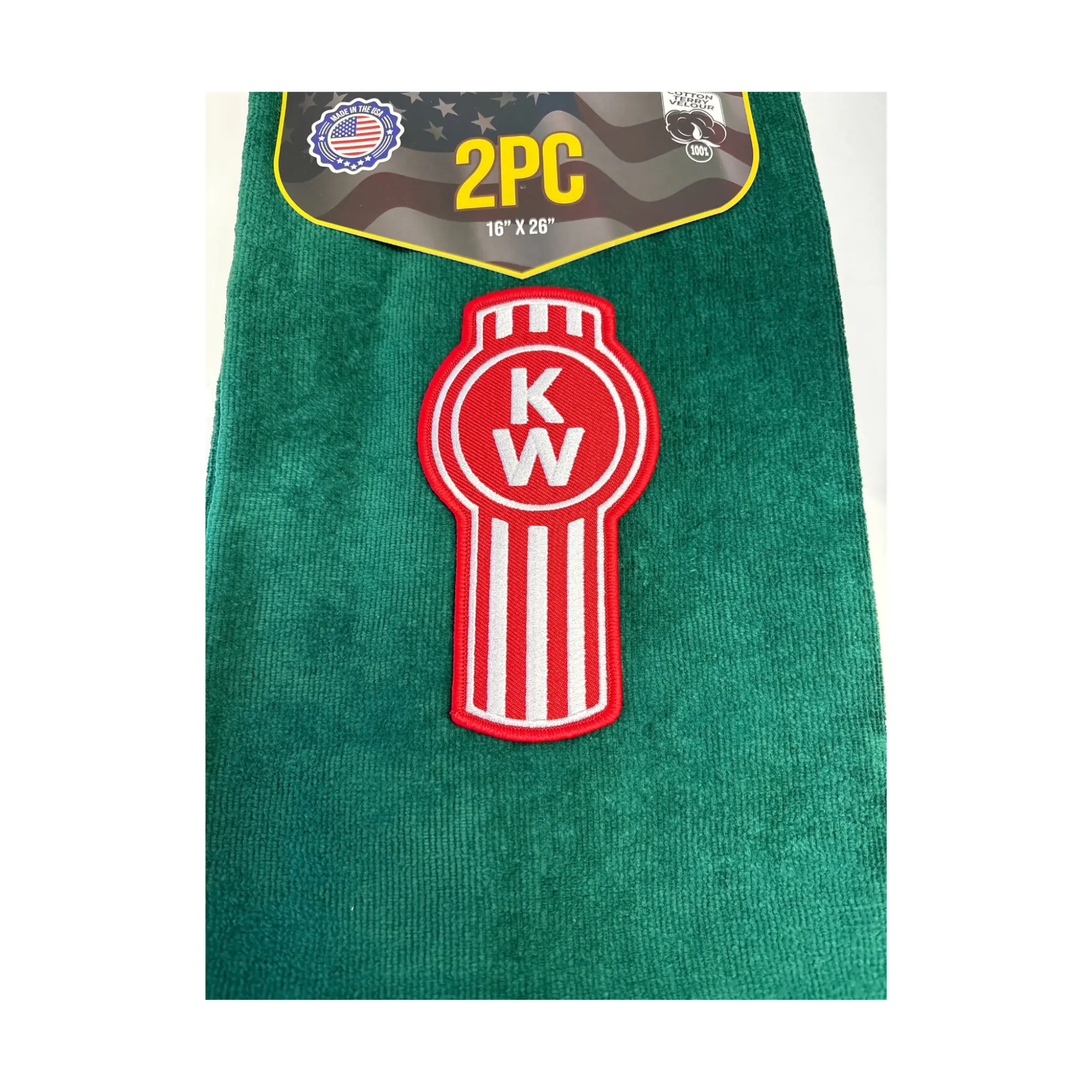 GS-Kenworth Logo Car Door Handle Cleaning Rags, Cotton Velour Material, 2-Pack Automotive Exterior Accessory Sticker Companion