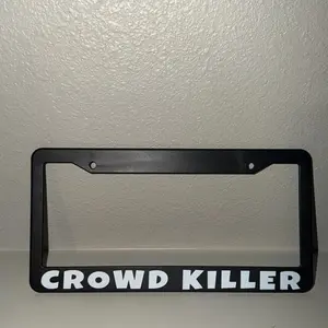 Get Gapped/Crowd Killer License Plate Frame Plastic - Black