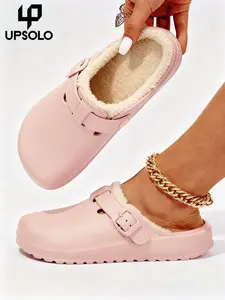 2026 winter Women's Solid Color Buckle Decor Clogs, Casual Comfortable Slippers, springtok Breathable Soft Slippers for Indoor & Outdoor Use Nurse Shoes Work Garden Slippers