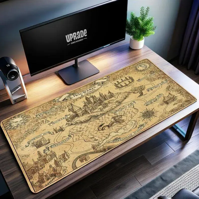 Hogwarts Map Mouse Pad - Magical Movie Map Desk Mat, Wizarding World Gift