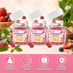 Ashwagandha Gummies with Magnesium & Vitamin D, Stress Relief, Calm & Mood Support Formula, Sugar-Free, Vegan Herbal Supplement, 90 Gummies