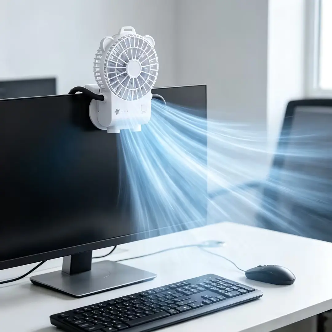 Mini Sized Silent Operation USB Powered Octopus Fan with Suction Cup, Cooling Airflow - For Office Desk, Dormitory (Indoor Leisure & Outdoor Recreation Equipment)
