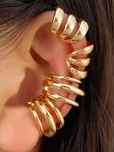 Minimalist Metal Ear Cuff Set, Fashion Jewelry for Women & Girls, Trendy All-Match Design, Perfect Birthday Gift Idea, Trendy Fashionable Accessories, Statement Earrings