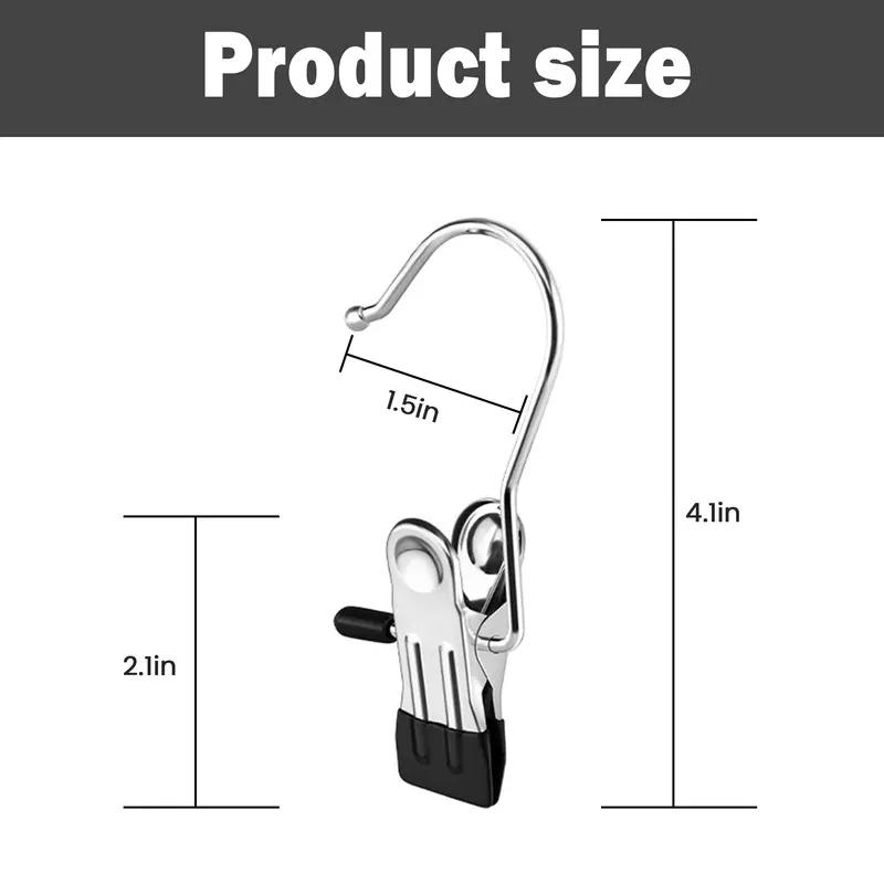 10 Counts Boot Hangers Clips, Premium Hooks Hanging Clips, Heavy Duty Closet Hanger Organizer for Home Travel , Multi-Purpose Clips for Laundry Clothes Accessories，black