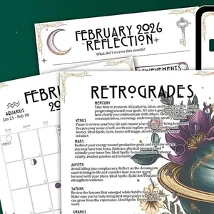 2026 Witchcraft Theme Planner Notebook, Includes Months, Weekly Pages, Dream Diary, Lunar Pages, Gothic Witch Astrology Guide, Durable Paper