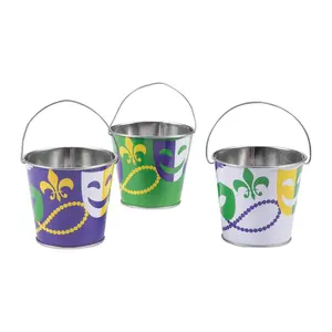 Mini Mardi Gras Pails - 12 Pc.
