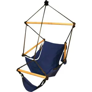 Hammaka Cradle Chair Blue Wood Dowels, Outdoor Hanging Chair, Wooden Dowel Support, Zero Gravity Chairs