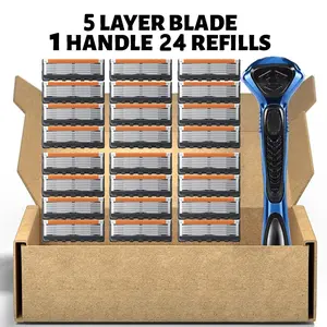 Men's manual shaver kit, blade material is safe and rust proof, easy to use and replace, high-quality material can be washed with water as a whole, classic men's shaving tool, Shaver Razors