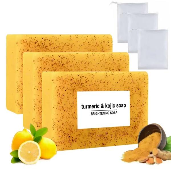 Lemon Turmeric Kojic Soap Fragrance, Honey Glow Lemon Turmeric Soap for Face and Body