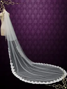 Two Layer Chapel Length Lace Veil with Blusher VG1025