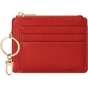 Card Case Slim Front Pocket Wallet for Women Credit Card Holder with Keychain