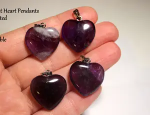Amethyst Pendant, Heart Shaped Crystal Pendant