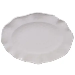 Perlette Cream Melamine Oval Platter 18 in X 13.5 in