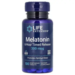 Life Extension Melatonin, 6 Hour Timed Release, 300 mcg, 100 Vegetarian Tablets