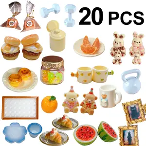 20 Pcs Mini DIY Miniature - Hyper-realistic Dollhouse Decor, Sweet Treat Display & Cute Miniature Collectible for Shelf Scenes, Statues & Figurines，Miniatures, stocking gifts, holiday decor, cute trinkets,Statues & Figurines,Home Supplies Home Decor