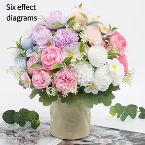 Simulated flower finished product - cute and elegant simulated peony bridal attendant's bouquet for wedding, wedding dress shooting props, flower arrangement