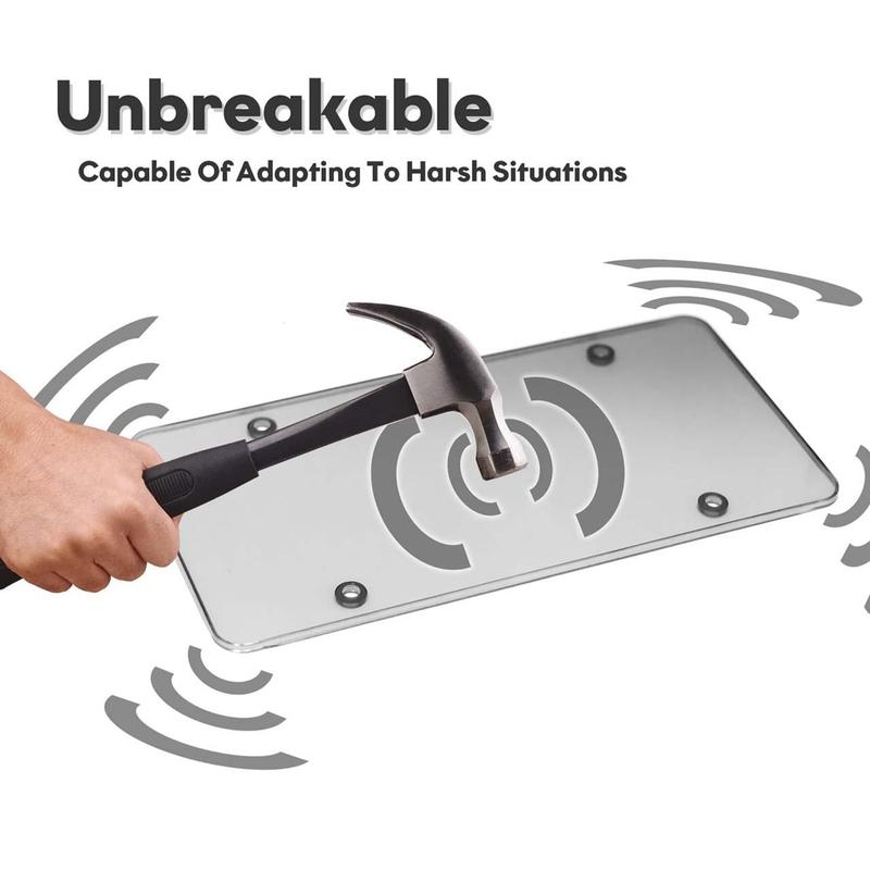 License Plate Frame, 2 Counts Car License Plate Protector with Screw Kit, Universal Car Exterior Accessories for American Standard Cars