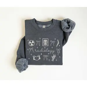 [Sale Up To 30%] Coquette Radiology Sweatshirt • Radiology Department Gifts • RAD Tech Sweater • Xray Tech Appreciation • X-ray Technologist • Radiologist Cotton Crewneck