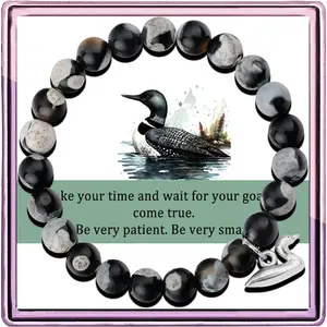 Loon Bracelet Loon Charm Black  Bracelet Loon Bracelet Loon Bird Lover Bird