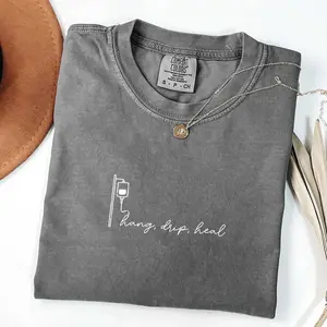 Infusion Nurse Comfort Colors® Shirt, Hang Drip Heal Shirt, Infusion Nurse Gift, Comfort Colors IV Nurse Apparel, Nurse Shirt Cotton Fabric Top Tshirt