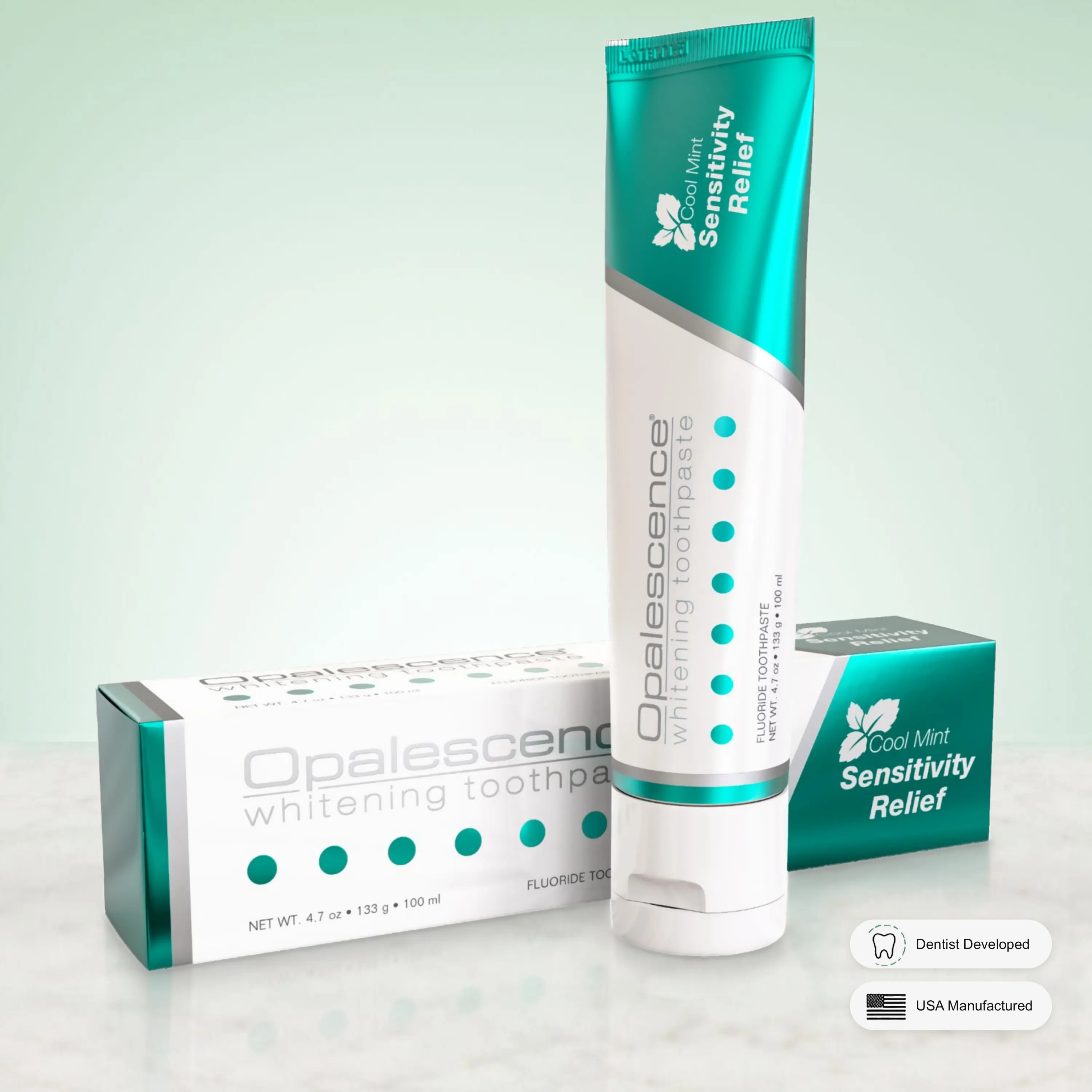 Opalescence Whitening Toothpaste for Sensitive Teeth - Oral Care, Mint Flavor, Gluten Free, Kosher - Daily Gentle Gel 4.7 oz
