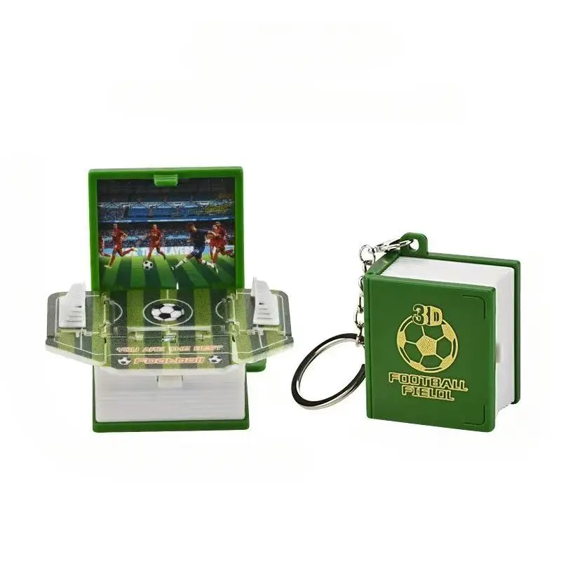 3D Pop-Up Explosion Book Keychain - Portable Mini Party Gift, Viral Fidget Toy for Kids, Football & Basketball Scenes, Stress Relief Bag Charm