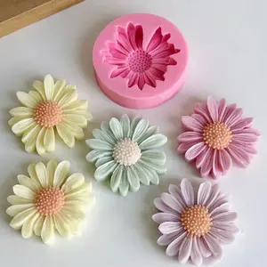 Daisy Silicone Mold for Resin Candle 3D Soap Concrete Polymer Clay Gypsum Flower Mold for DIY Crafts and Home Decoration