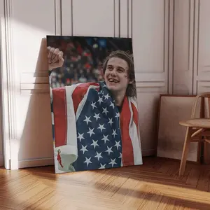 Team USA Hockey Champions Poster - Home Wall Decoration, Fan Gift, 9.5mil Premium Satin Photo Paper, High-Resolution, Vibrant Colors, Durable Canvas Print