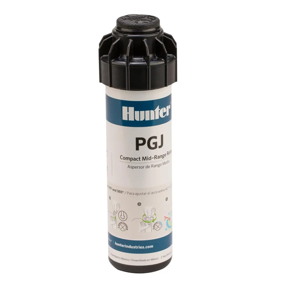 Hunter 7014323 PGJ Adjustable Rotor Pop-Up Sprinkler Head, 3.93 in., Covers 1963 sq. ft. Area, Black Irrigation Sprinklers, Sprinkler Head Sprinklers