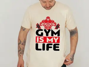 Gym Is My Lıfe, Gym Shirt Women and Men, Workout Shirt, Weightlifting Shirt Men and Women, Gym Motivation Shirts,Fitness Shirt,Funny Workout