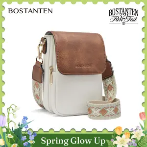 BOSTANTEN Cell Phone Purse Small Crossbody Bags for Women Leather Handbags Phone Wallet with Card Slots Adjustable Strap