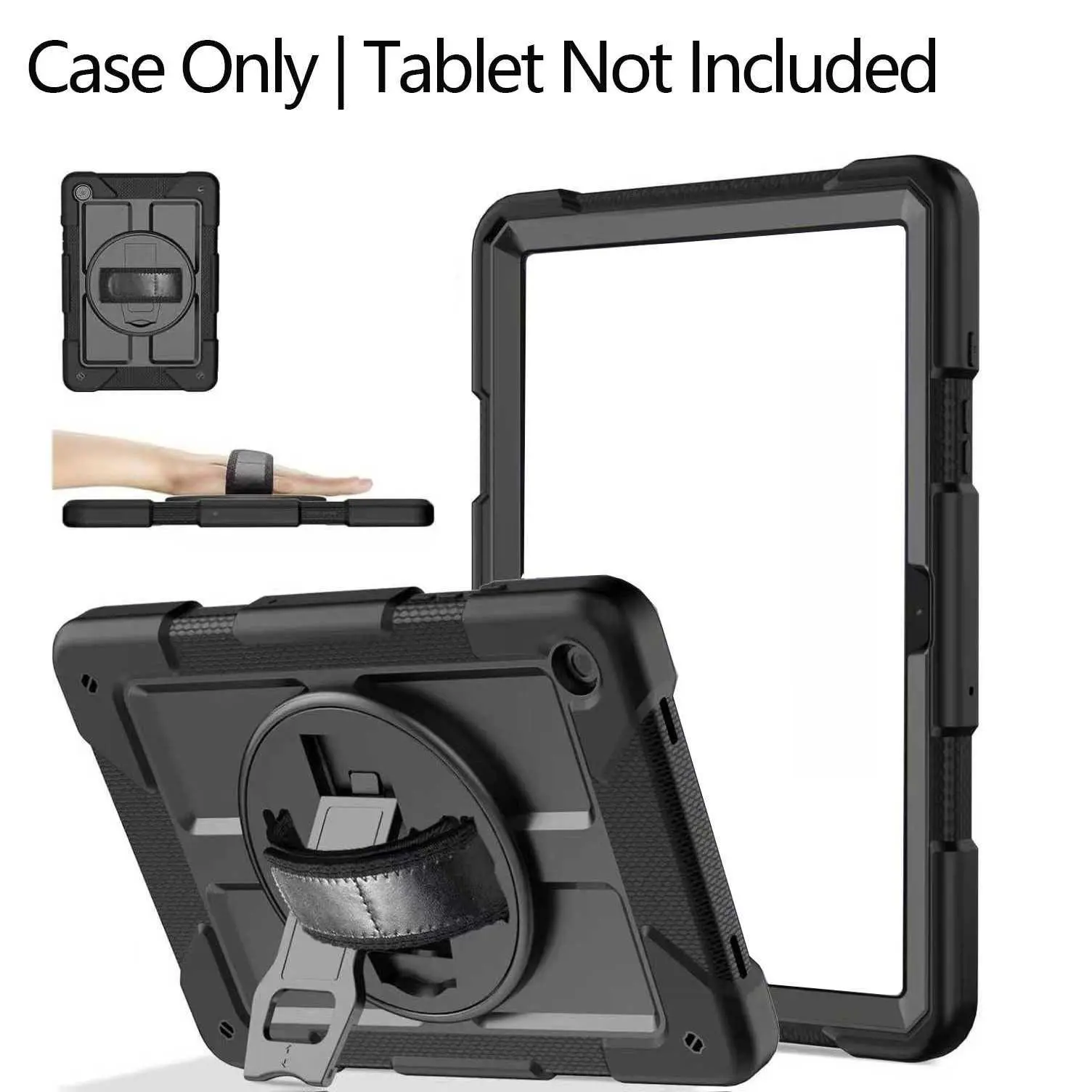 For Samsung A9 Plus/A11 Plus Shockproof Silicone + PC 360-Degree Stand Tablet Protective Case HNB46