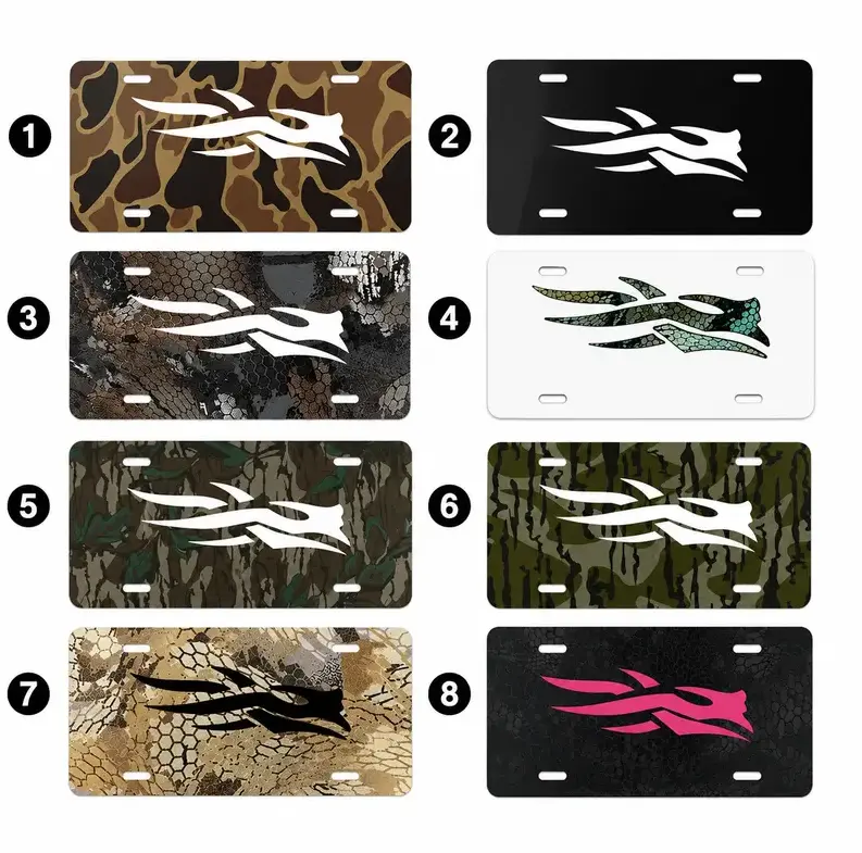[Sitka'ss, Transformers, Autobots, Decepticons, Camo] Sitka'ss Logo Camouflage & Transformers Autobots Decepticons Aluminum License Plate, 12x6 Front Car Tag, Hunting Sci-Fi Vehicle Vanity Decor