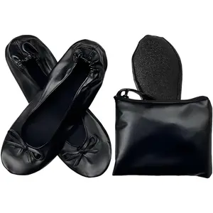 Women's Foldable Ballet Flats, Portable Roll Up Shoes with Zipper Pouch, Comfortable & Non-Slip, Perfect for Weddings, Office