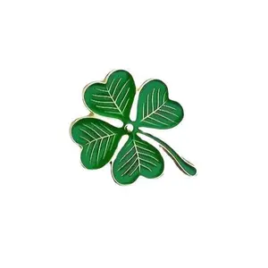 Lucky Shamrock Green 4 Leaf Clover Pin
