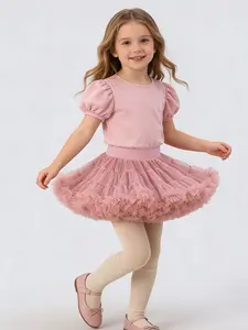 Girls Elegant Tulle Puff Skirt, Cute Romantic Design for Parties, Soft Comfortable Fabric for All Seasons