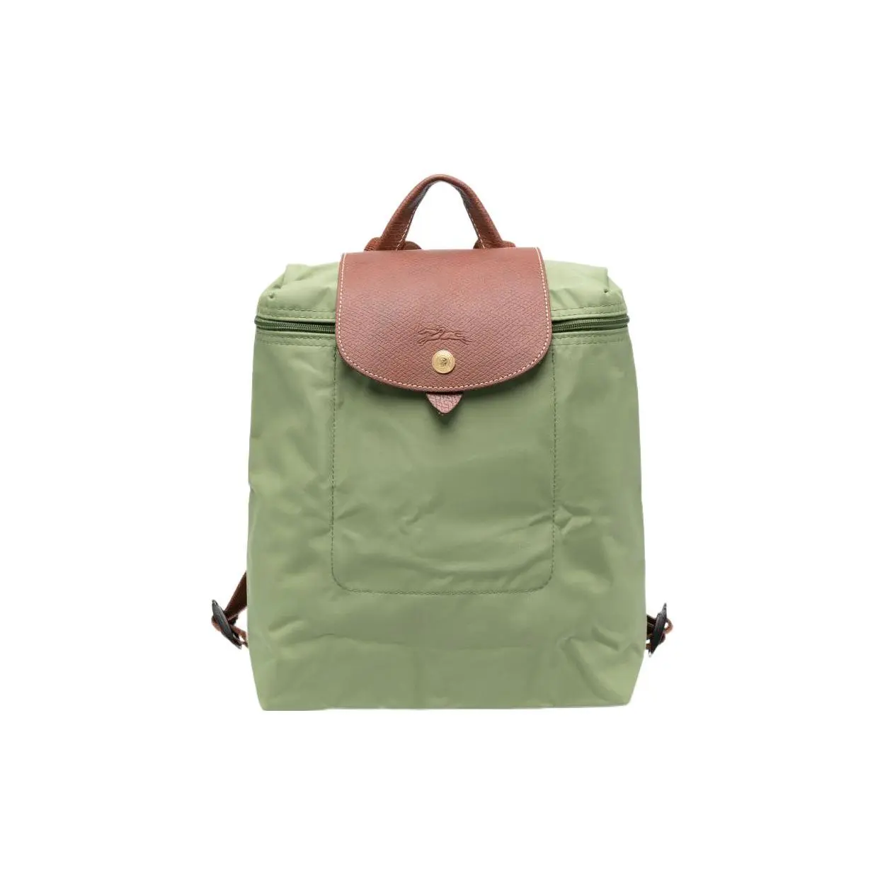 Women's Longchamp Le Pliage 28 Canvas Backpack, Casual Lightweight Backpacks for Women, with Embroidered Logo and Snap Button (Green), Backpacks Women, Casual Lightweight Backpack