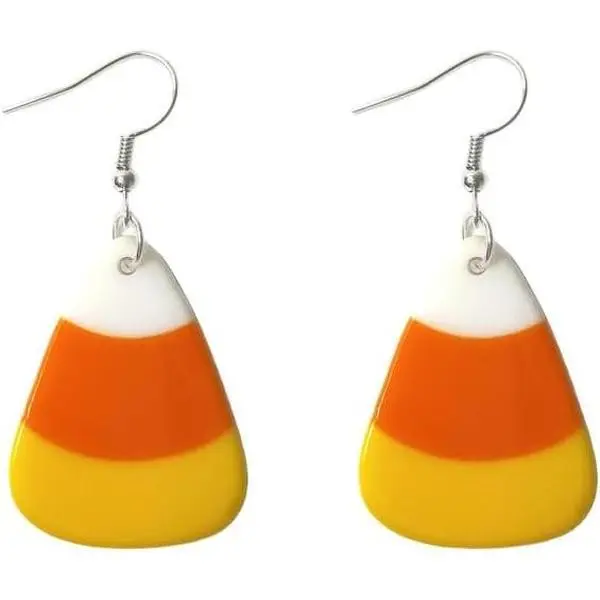 Halloween Candy Corn Earrings for Women Cute Lightweight Acrylic Dangle Earrings