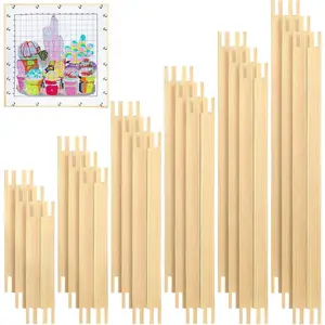 6 Set Stretcher Bars for Needlework 6 Size Wooden Canvas Stretcher Bars for Needlepoint Embroidery Stitch Frame Set Bundle with Crafts