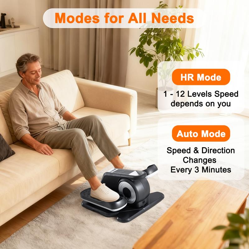 Under-Desk Elliptical Machine–Compact & Quiet Mini Pedal Exerciser with Adjustable Speed, LED Display, Portable Fitness Solution for Home or Office Workouts