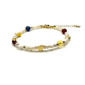 Venezuelan Wish Bracelet – Adjustable Handmade Amulet with Charms of Faith, Travel, Protection & Tricolor Beads