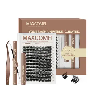 MaxComfi Astra Russian Lyra Downy Eyelash Extensions - Airy Cute Natural Lash Clusters, Super Soft Thin Band, Voluminous Non-Bulky, Long-Lasting Waterproof, Beginner-Friendly, Cosmetic Use (Beauty & Personal Care Makeup)