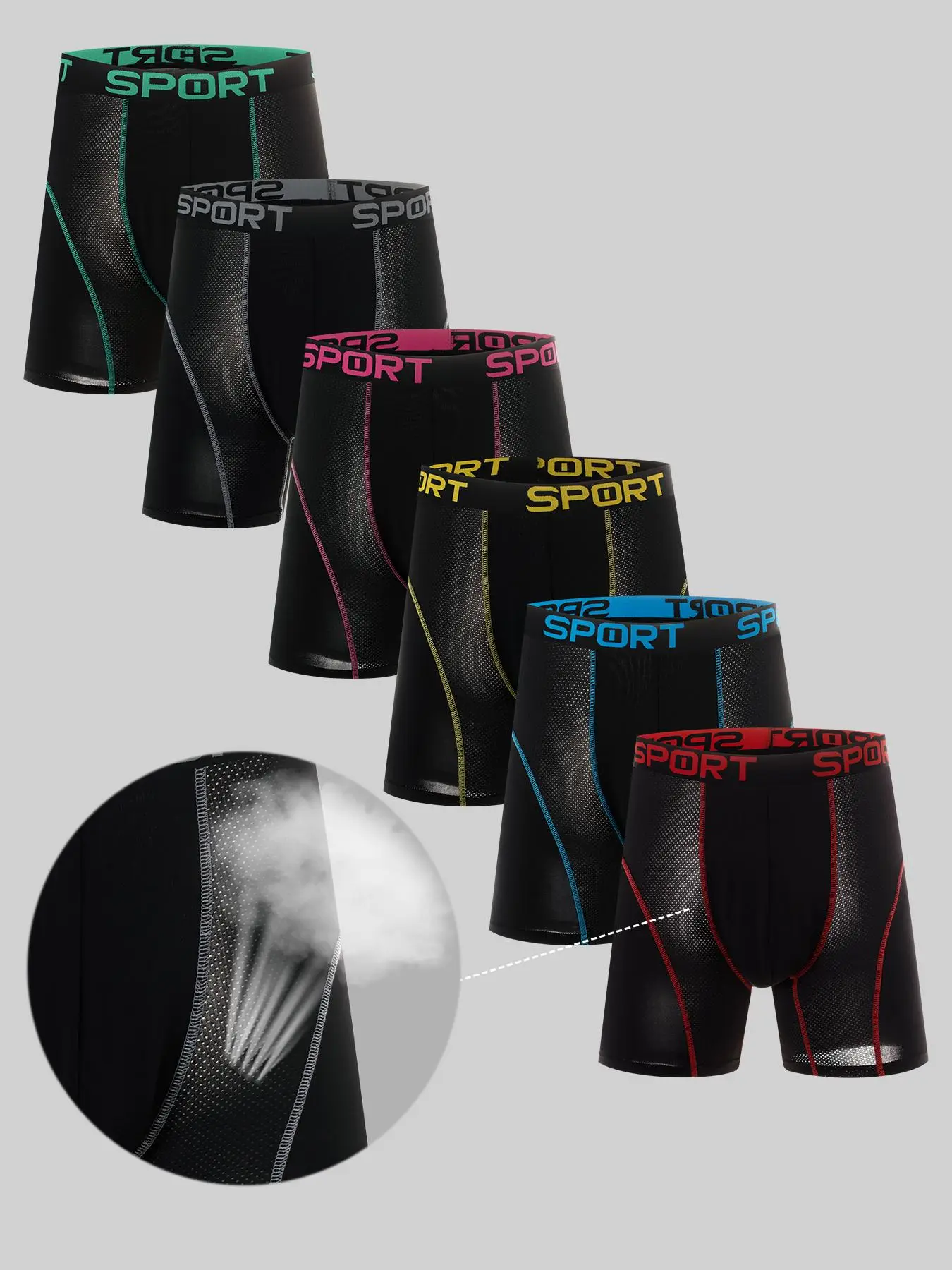 Men's Colorblock Letter Tape Boxer Brief, Breathable Comfortable Fitted Underwear for Daily Wear, Mens Underwear, Casual Men's Sports Underwear for Al