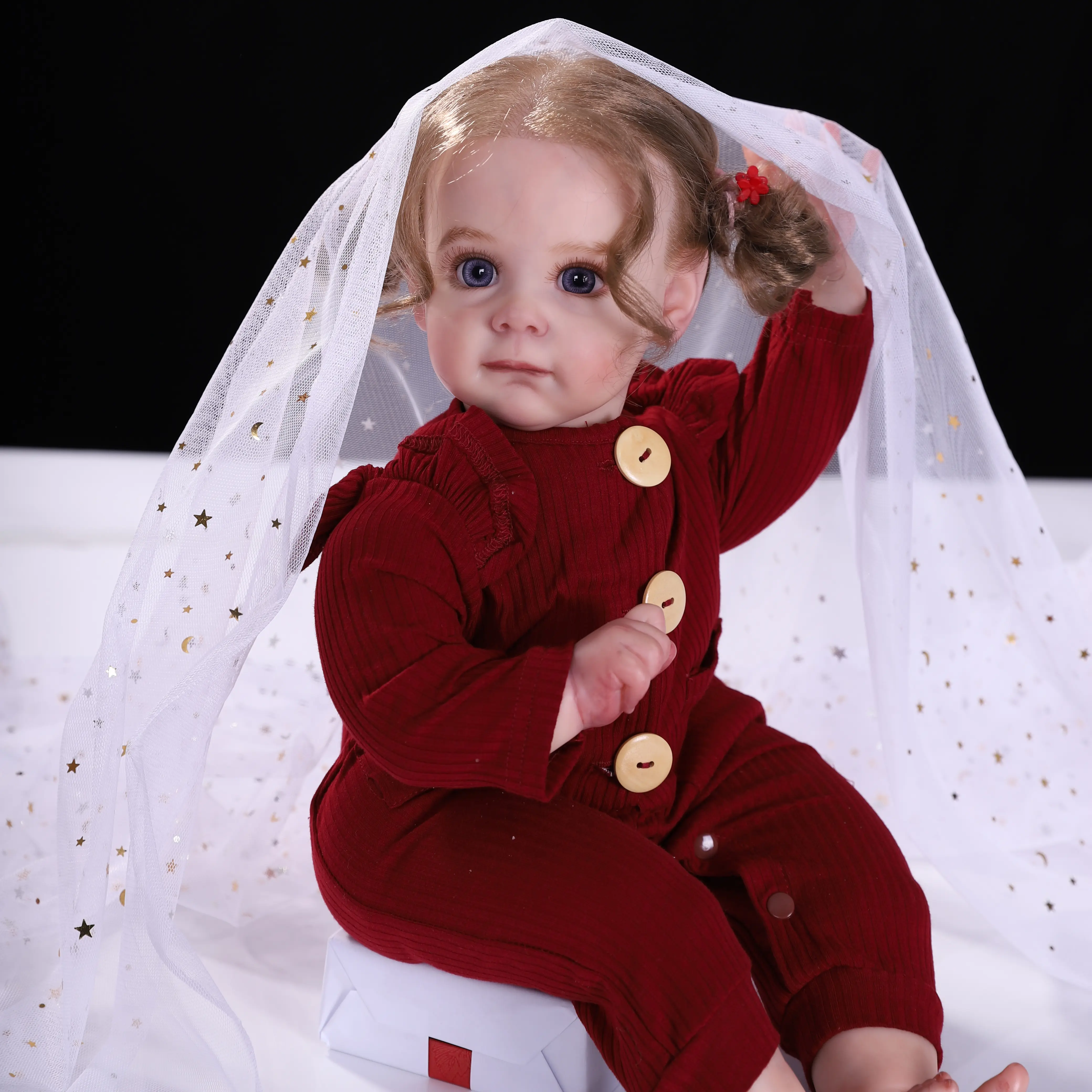 Reborn Baby Doll Girl - 22-in Realistic Newborn Doll, Handmade Soft Vinyl Head & Limbs, Weighted Collectible Body, 20-in Option Available, Ideal Birthday Gift for Kids 3+, All-Season Toy