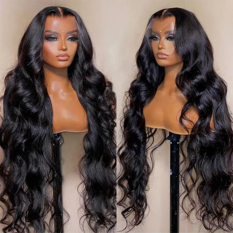 Women's Bling Hair 100% Brazilian Human Hair Lace Front Wig - 13x4 Body Wave, 13x6 Transparent Frontal, 4x4 Closure, 180 Density, Seamless Less Fuss Natural Look Hairpiece, Lace Front Wig Human Hair