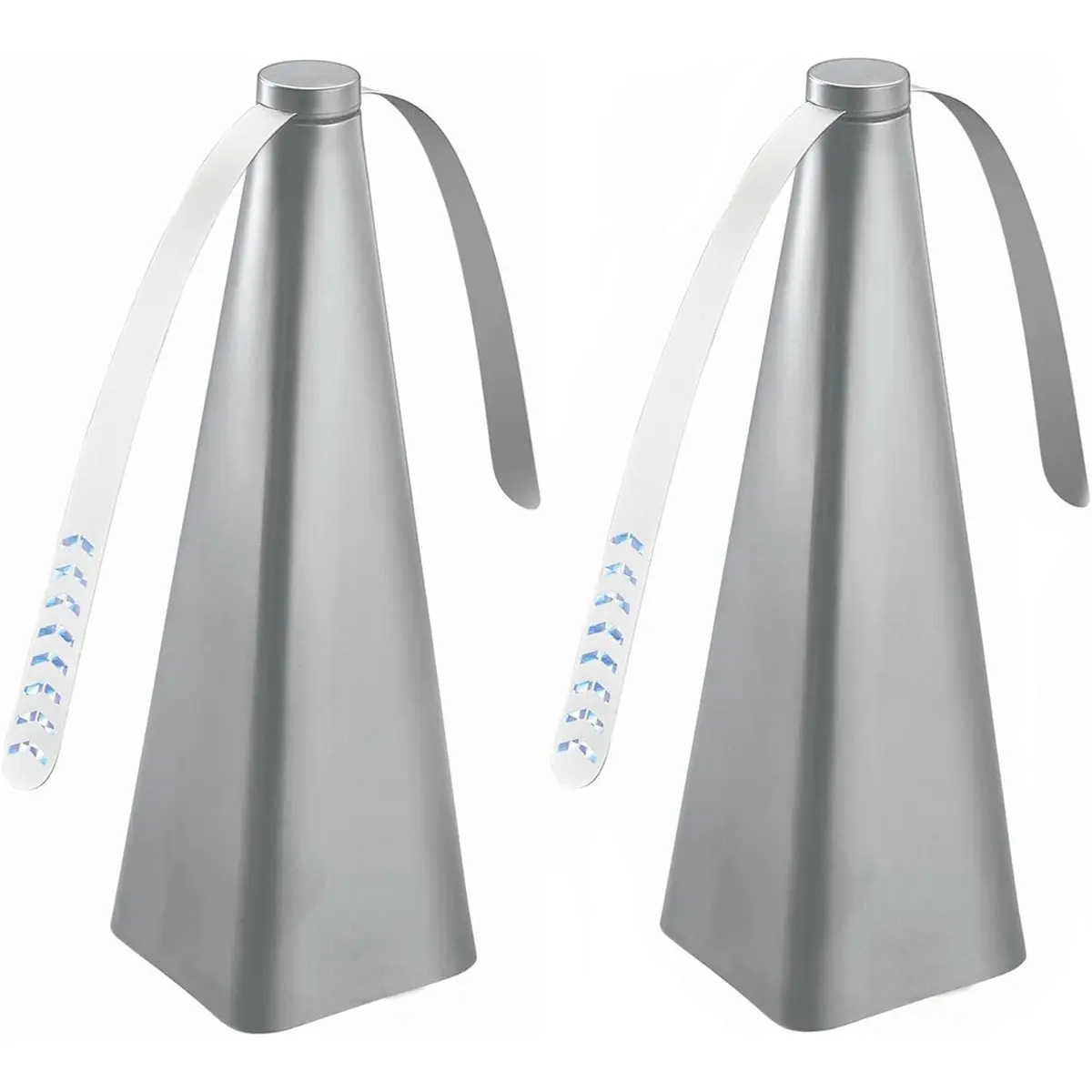Bug Fan, Fly Deterrent with Holographic Blades, Battery Powered, for Clearing Bugs, Mosquitoes and Flies, Silver, 2 Pack